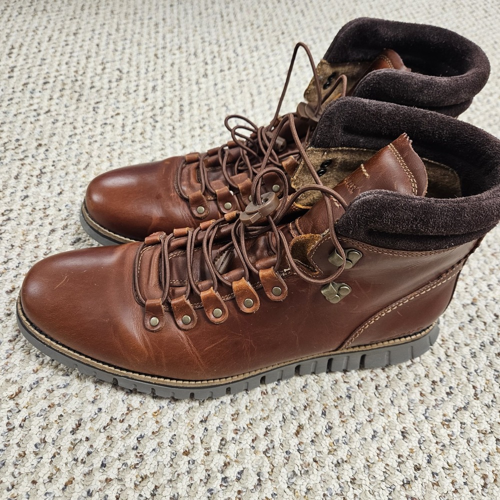 Cole Haan 11.5W Zerogrand Hiker Boot British Tan Leather Waterproof C33471 Men's